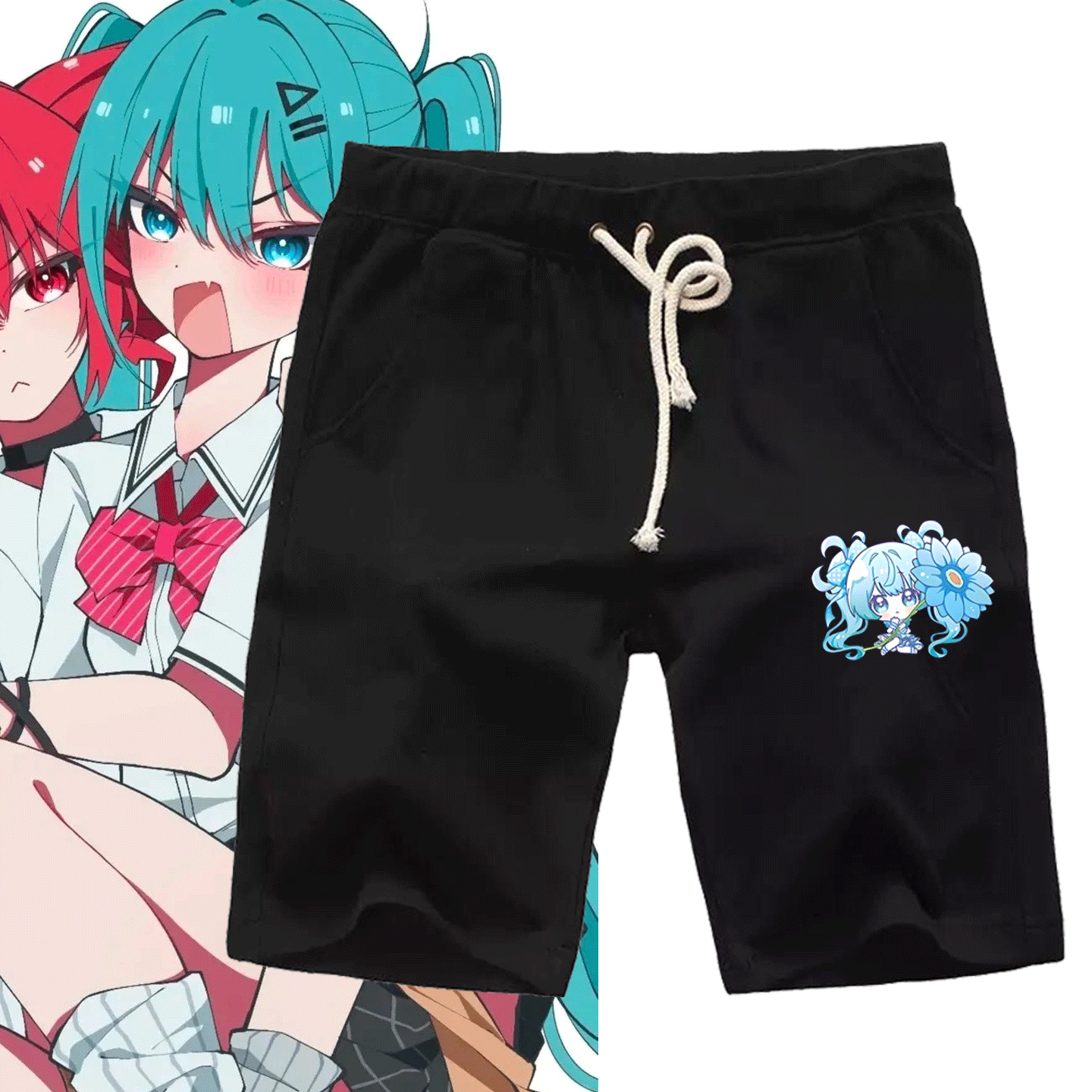 男女可定制五分裤短裤夏季情侣款初音巡音重音镜音联名周边二次元
