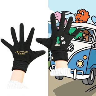 男女可定制保暖分指手套恶搞布拉吉奥卡通JOGUMAN韩国绿色小恐龙