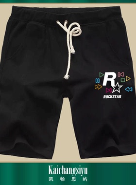 GTA游戏5公司R星Rockstar Games电玩周边男女夏季五分裤休闲短裤