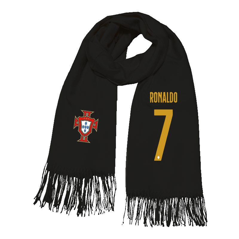 2022卡塔尔世界杯葡萄牙队7号C罗 B费秋冬款足球保暖围脖披肩围巾