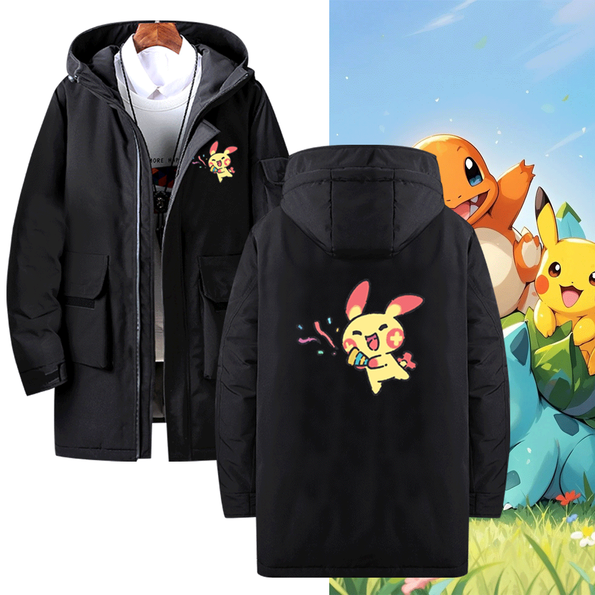 精灵宝可梦动漫周边羽绒服