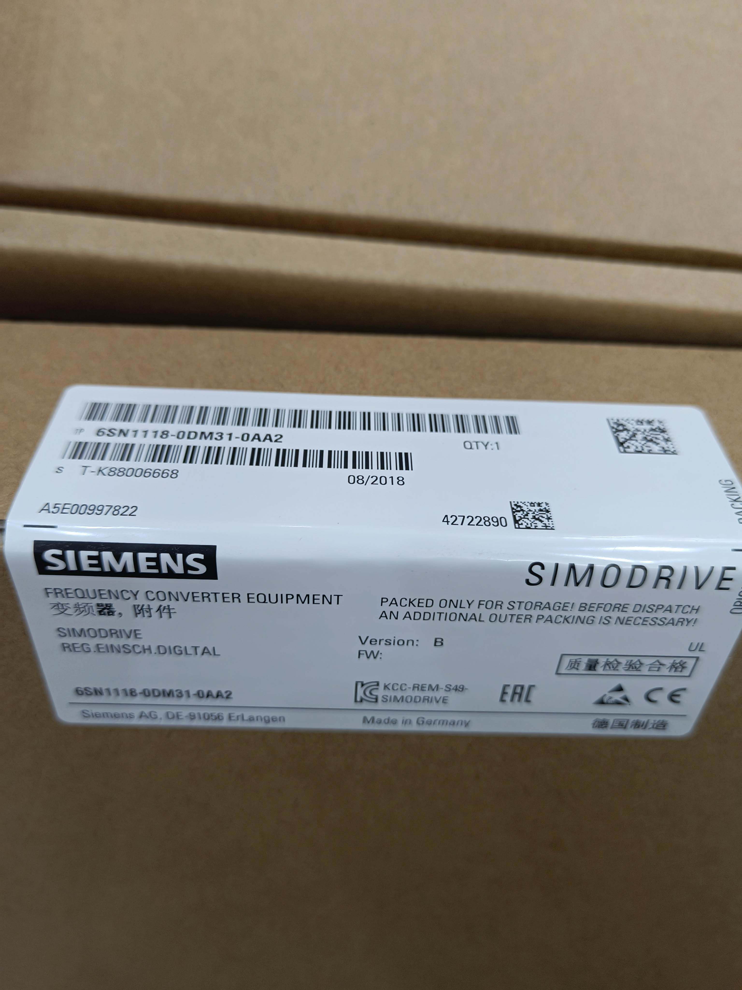 西门子1118伺服控制轴卡6sn1118-0dm33-0aa1全新原装现货询价