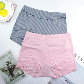 黛丝少女内裤 高腰平角莫代尔Modal包臀舒适透气细条纹显瘦妹底裤