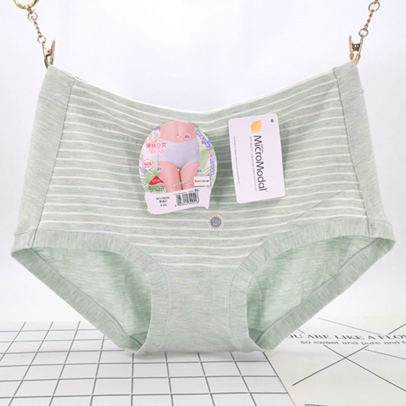 黛丝少女莫代尔条纹包臀柔软内裤