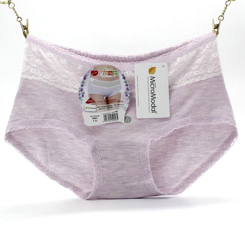 黛丝少女超柔花边莫代尔三角裤