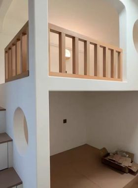 定制实木护栏飘窗围栏阳台阁楼挡板榻榻米树屋专用护栏别墅太空舱