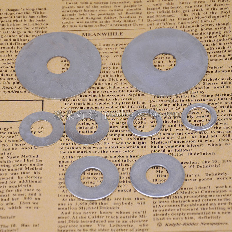 m12垫片镀锌铁垫片加大加宽台灯吊灯杆固定平垫圈平垫介子丝华司