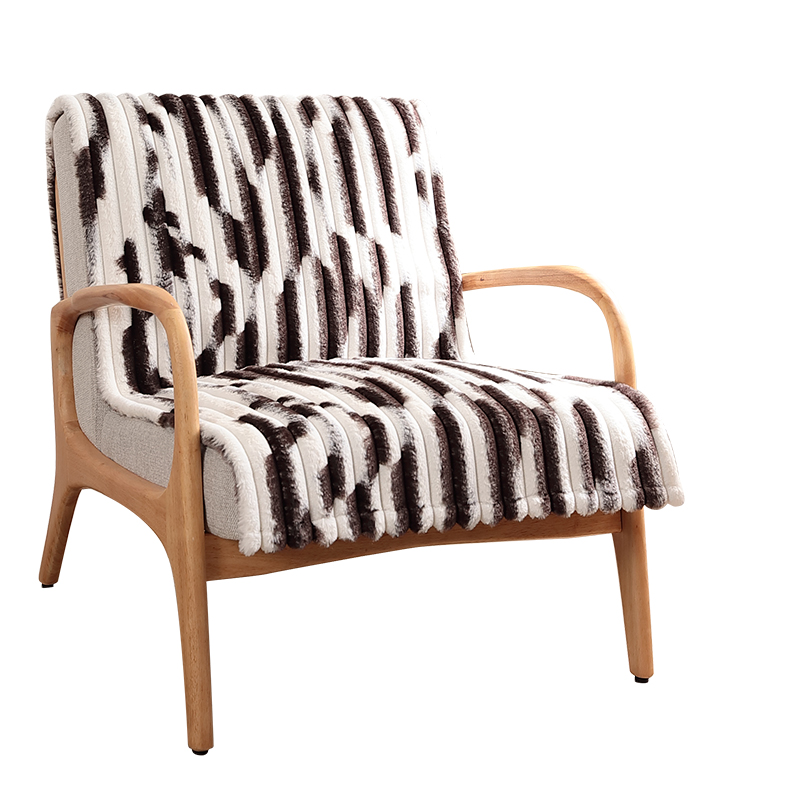 加厚毛绒单人沙发垫冬款防滑椅垫坐垫条纹组合沙发套罩定制盖布