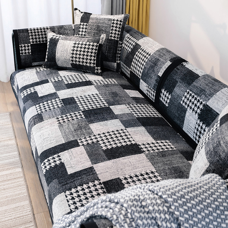 恋豆黑白千鸟格沙发垫四季通用防滑套罩轻奢风格北欧沙发盖布坐垫,居家布艺,沙发垫,淘宝优惠券,粉丝福利购,淘宝优惠卷