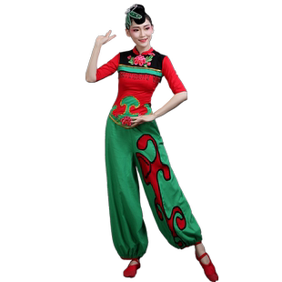 秧歌服演出服修身显瘦灯笼舞腰鼓服装古典舞蹈服套装成人女广场舞