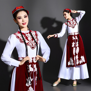 高端盛装哈萨克柯尔克孜族新疆民族服饰大摆裙套装演出服舞蹈服饰