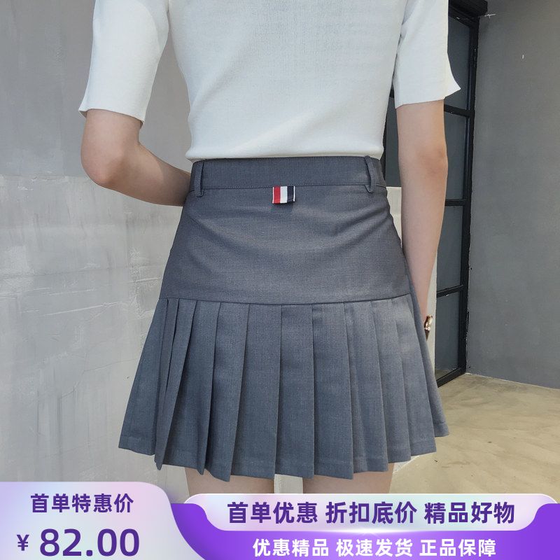 长期款欧美街头风高腰百褶半身裙