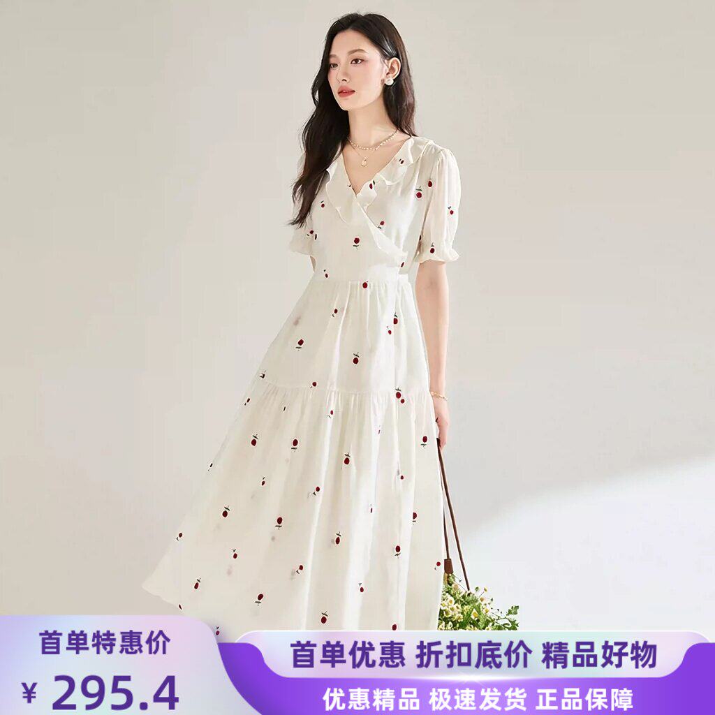 25夏日弗朗夏季立体绣花领荷叶