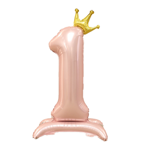 40寸带底座大号蓝色数字铝膜气球生日男女孩周岁拍照装饰场景布置