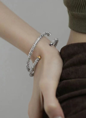 堂草花金箍棒开口戒指手镯