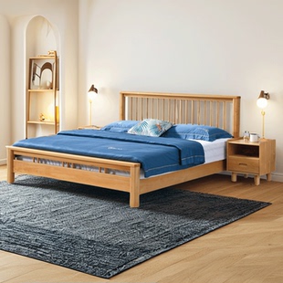纯实木床全实木1米8双人床2025新款现代简约原木家用中式柏木家具
