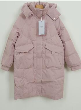 千仞岗羽绒服专柜正品女秋冬新款中长加厚茧型外套可拆帽Y309119Y