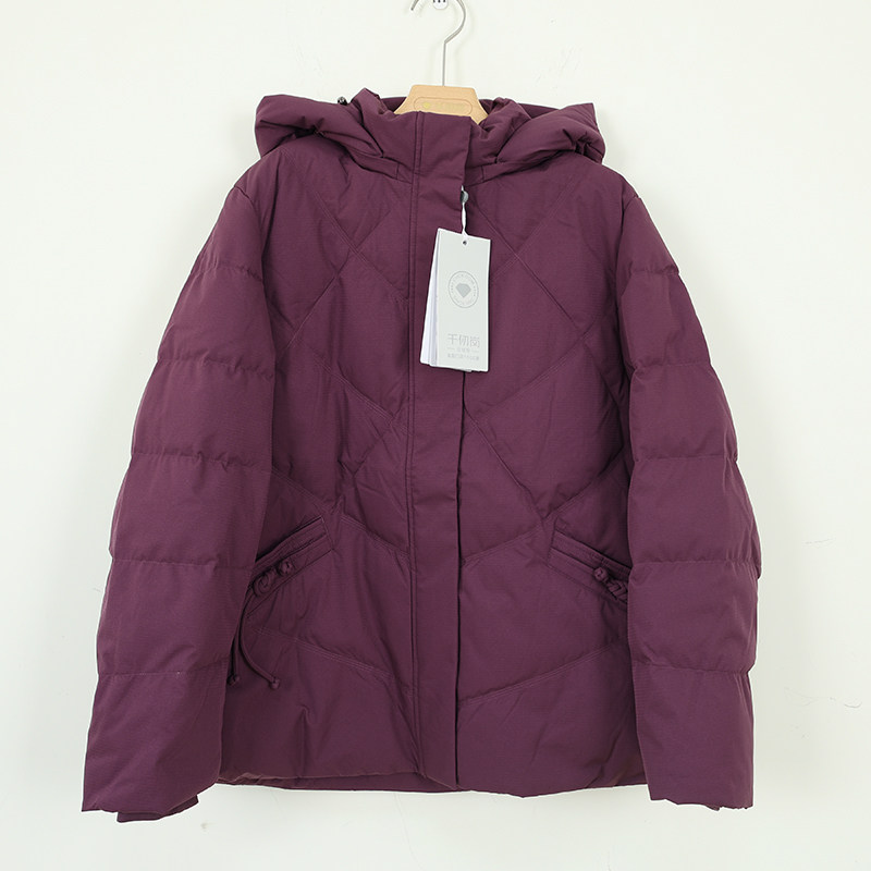 千仞岗羽绒服专柜正品女2026年秋冬新短妈妈款中老年连帽Y319300Y