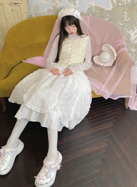 daytoday日常研究所 天使之心花瓣造型立体提花大裙摆长半裙