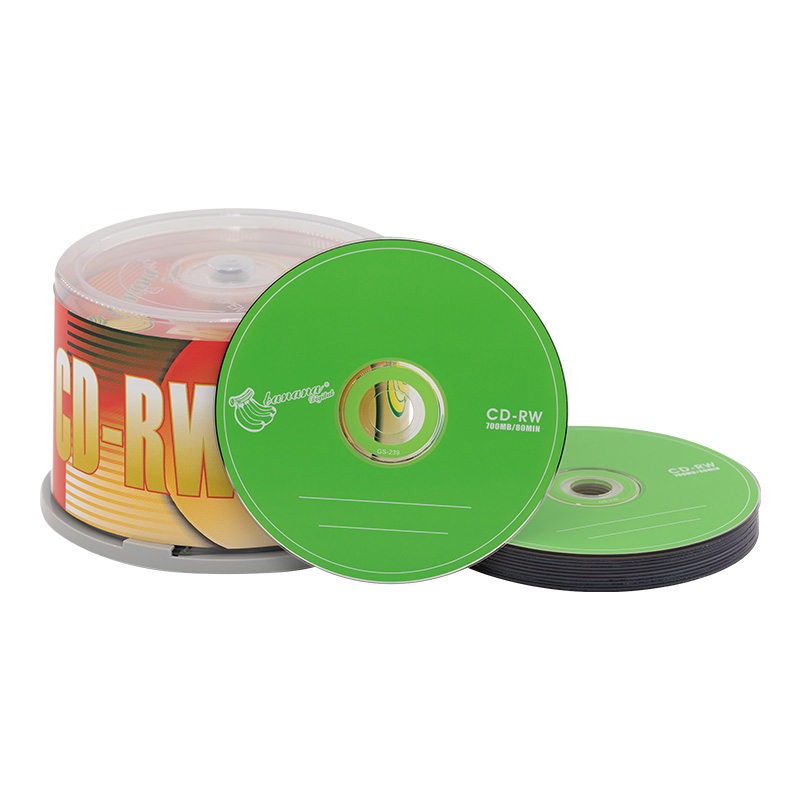 香蕉CD-RW刻录盘 700/4X可擦写CD光盘/擦洗空白光盘/50片盒装