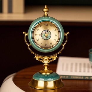 复古装 桌面静音时钟欧式 饰摆件高端钟表 轻奢座钟客厅2026新款 美式