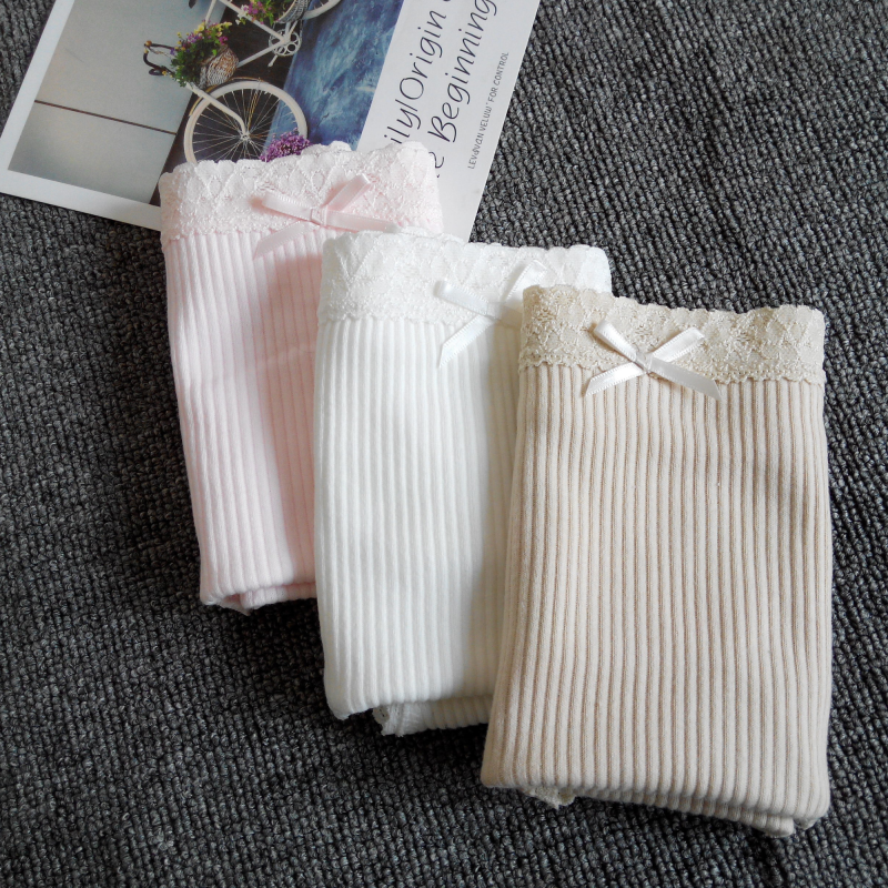 外贸出口日本女士全棉内裤小高腰螺纹棉透气宽松棉质三角白色大码,女士内衣/男士内衣/家居服,女三角裤,淘宝优惠券,粉丝福利购,淘宝优惠卷
