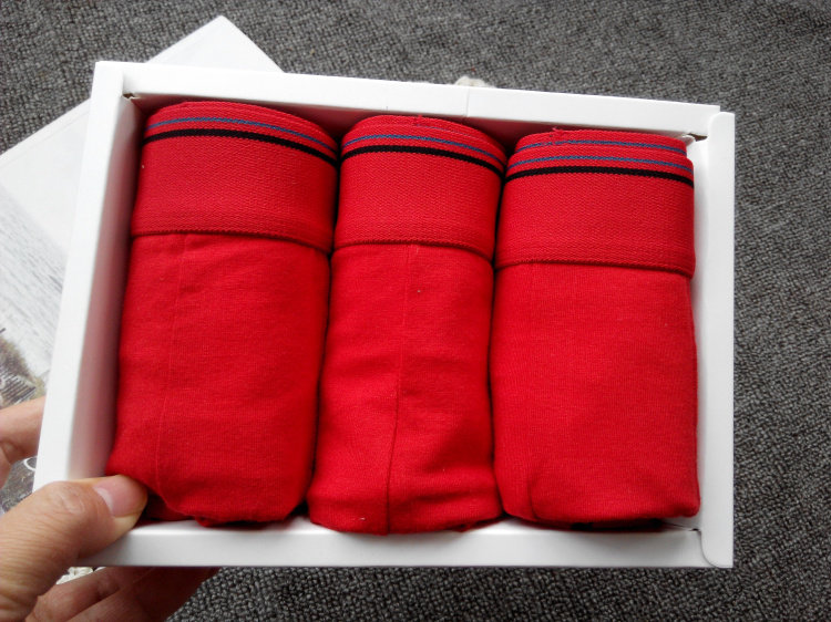 3条礼盒男士纯棉内裤大红色平角本命年结婚青年四角短裤宽松大码,女士内衣/男士内衣/家居服,男平角内裤,淘宝优惠券,粉丝福利购,淘宝优惠卷