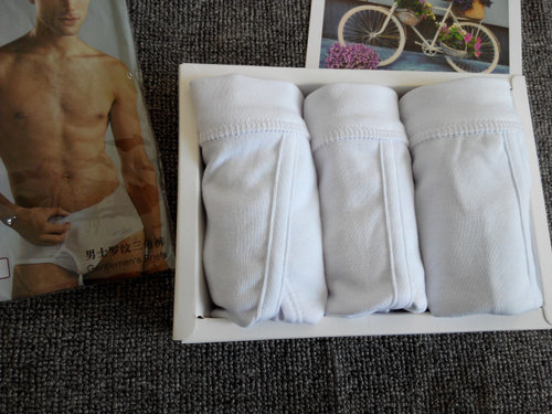 新品男士纯棉内裤白色大板型胖子