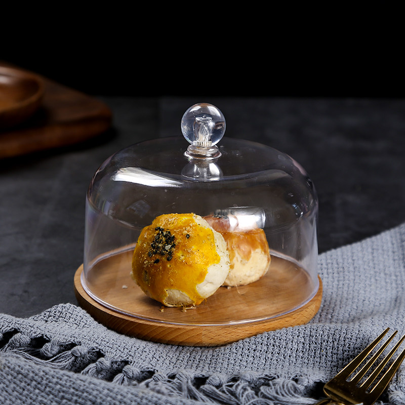 榉木蛋糕盘点心甜品台带盖防尘罩水果盘展示盘下午茶托盘试吃盘子,餐饮具,盘,淘宝优惠券,粉丝福利购,淘宝优惠卷