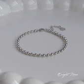 Enight Rose 925纯银光珠豆豆手链ins简约百搭圆珠手饰女叠戴礼物