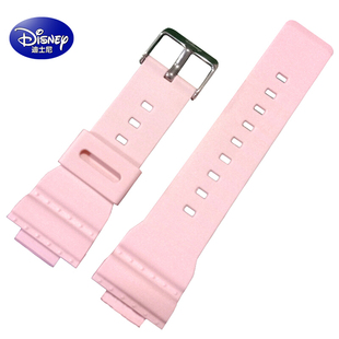 迪士尼手表运动表带女款白色粉色PU胶防水15057手表配件运动表带