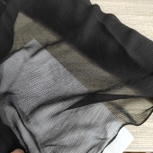 夏季 布料 真丝顺纡纱100%桑蚕丝黑色半透8姆米柔软飘逸连衣裙时装