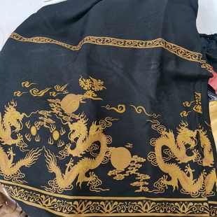 龙年丝绸马面裙真丝花萝布料 桑蚕丝红云纱角萝高货真丝花龙布