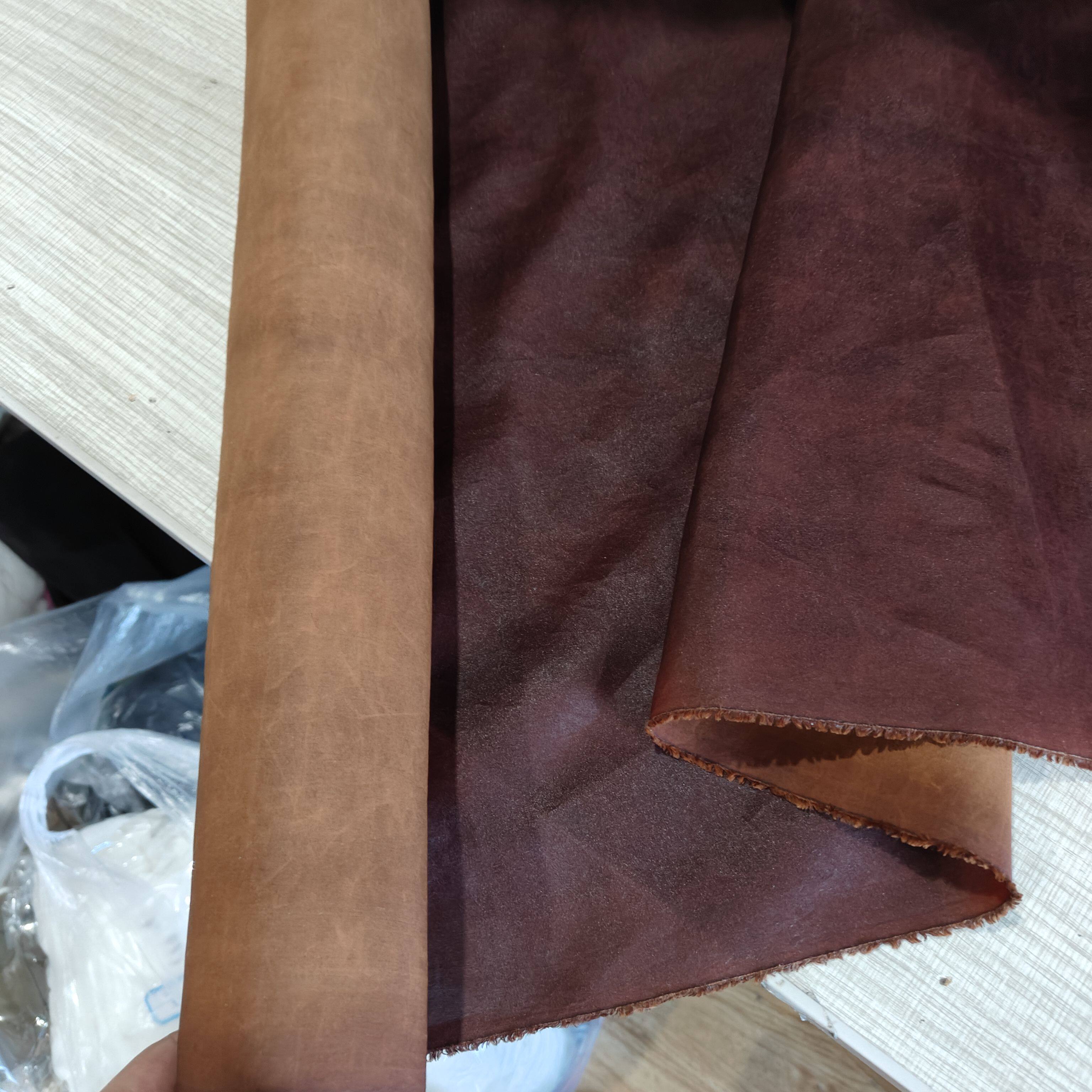 红云纱龟纹丝绸面料 紫檀红莨真丝电力纺顺德香云纱古法中式服装