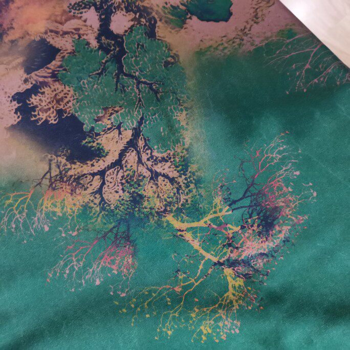 宽幅皮子缎香云纱 面宽138CM重磅两边花面料 45姆米厚度 一米价格