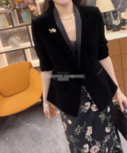 欧货2026早春新款时尚气质丝绒西装收腰显瘦气质干练女士西服外套
