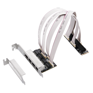 乐扩M2四口网卡千兆1GB/M key四口游戏NAS工控RTL8111H芯M.2 NVME