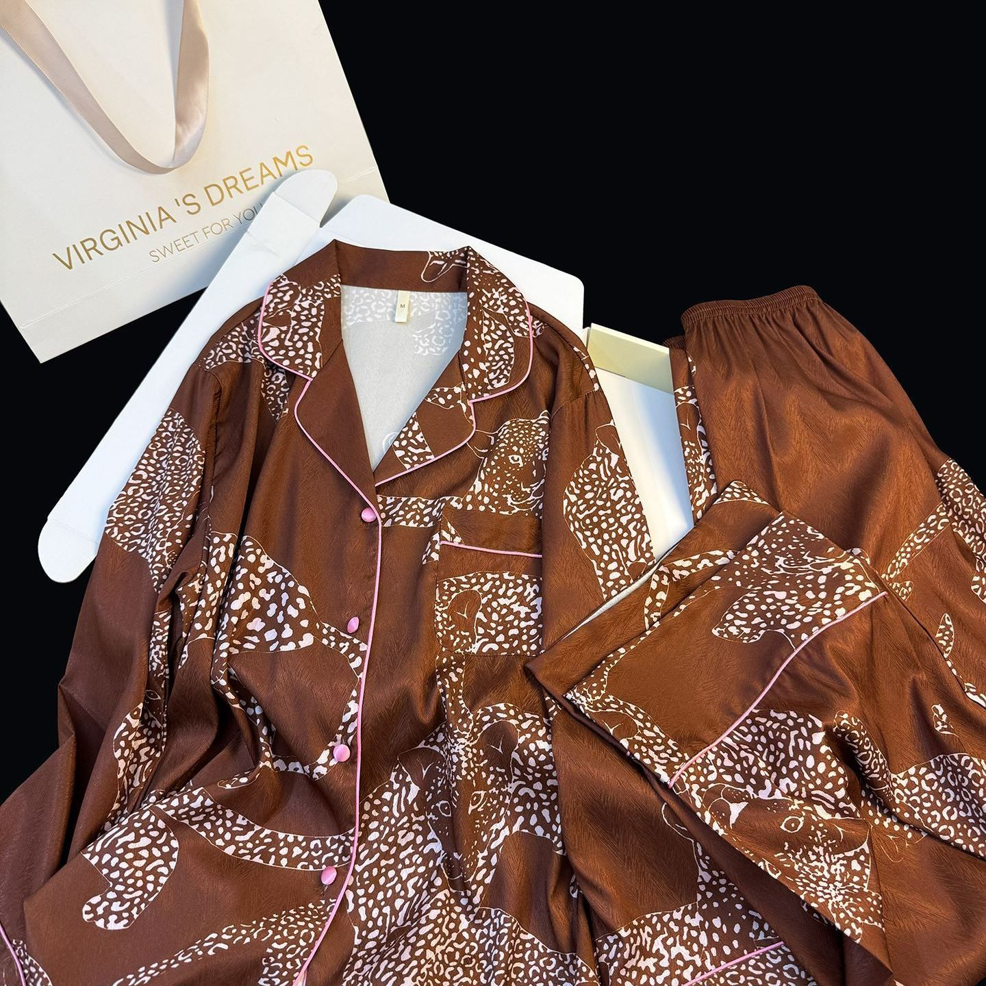 时尚高级感睡衣女秋冬季冰丝新款长袖长裤流行洋气春秋家居服套装