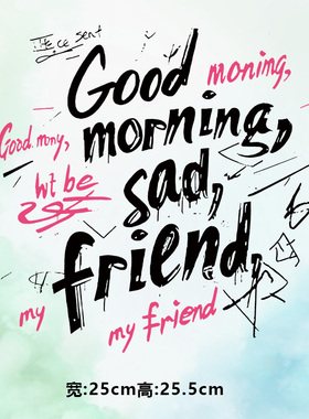 烫画图案新款时尚goodmorning涂鸦字烫画贴印花衣服热转印白墨diy
