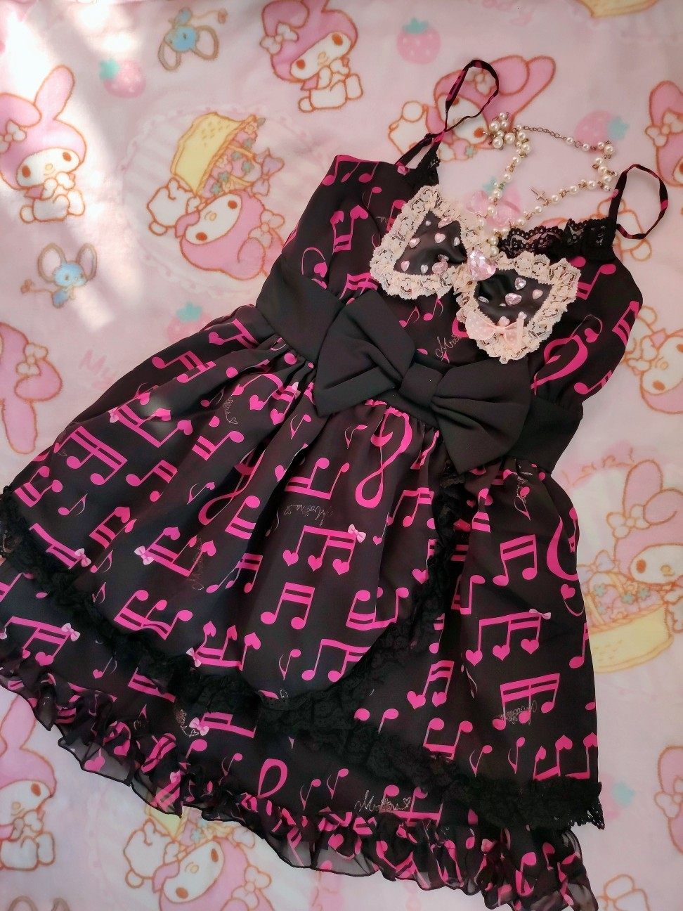 妖风少女日本正品音符花柄princess melody上下set(无吊牌)