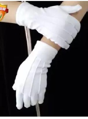精棉新款细纱棉出口海外白色礼仪  仪仗队手套酒店用