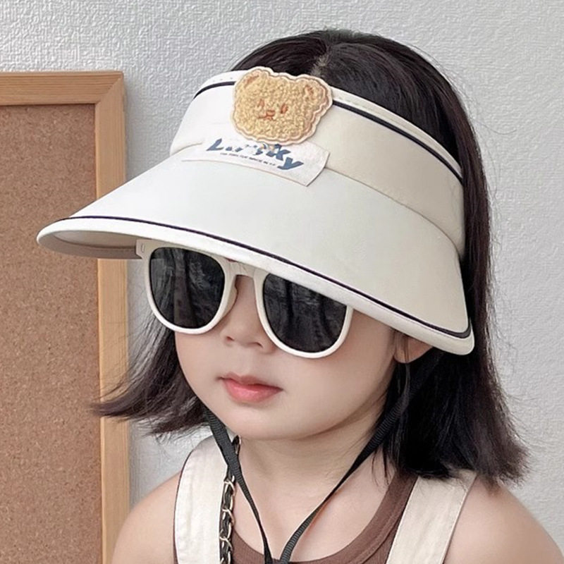 宝宝遮阳帽女童夏季男童防晒帽儿童帽子卡通空顶帽大帽檐防紫外线