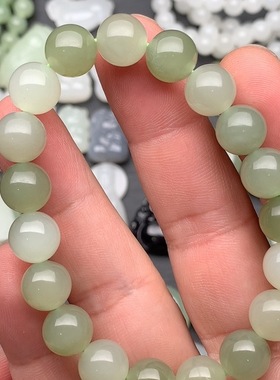 三色和田玉手串手串卡10mm