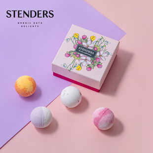 stenders施丹兰泡澡球礼盒100g*4精油球泡泡浴球泡澡泡脚球泡澡球