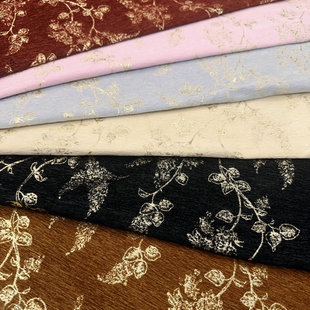 织锦缎织金提花雪尼尔新中式服装面料背心马甲棉袄等服装布料