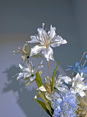 风铃绢花一只自带珠光仿真花