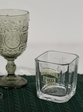 美式vintage玻璃酒杯威士忌杯