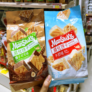 零食推荐曼士卡威化饼干咖啡味老酸奶代餐夜宵办公室小吃旅游好