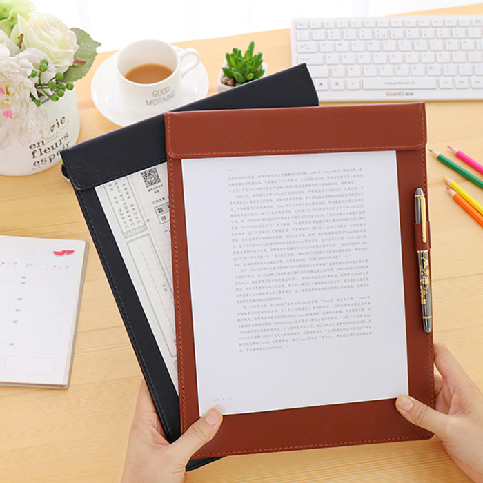 a4a5a6磁扣翻盖式皮质写字板签单夹酒店会议夹仿皮签字文件夹板