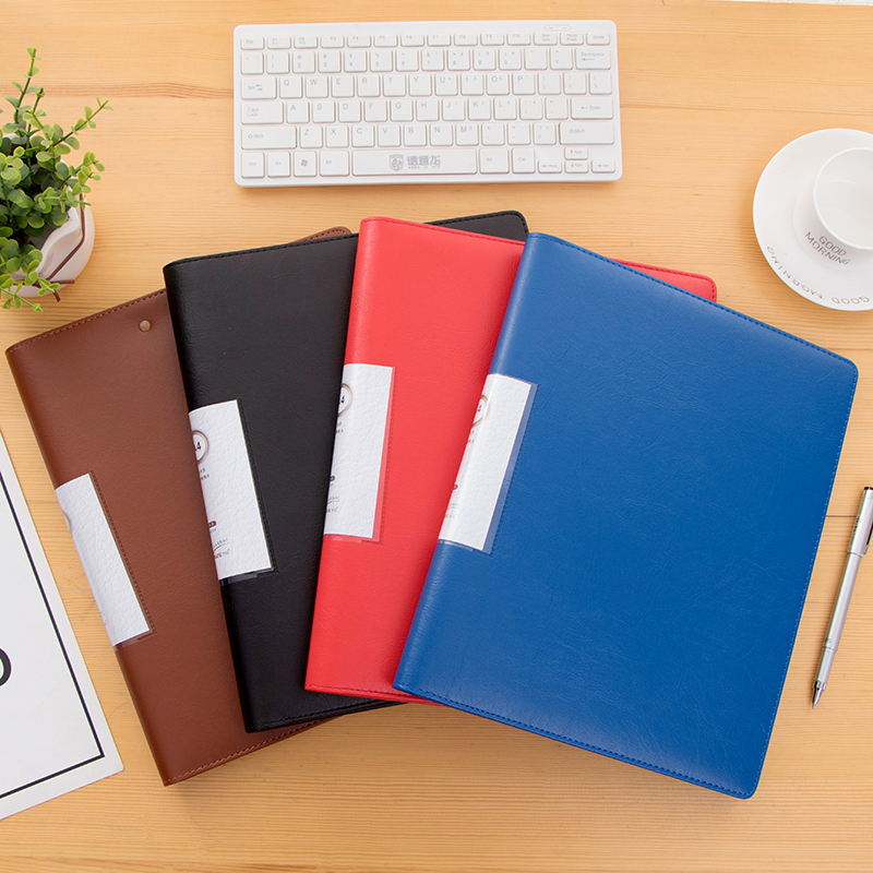 A4双夹皮面文件夹A4单夹签约夹皮质双强力夹长压夹资料夹